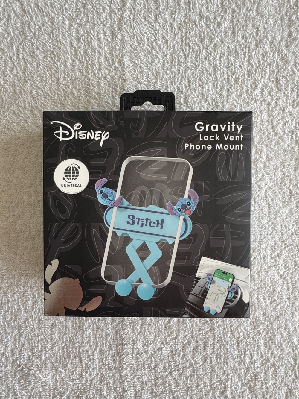 Disney Stitch Light Blue Vent Gravity Lock Phone Mount